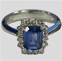 Anello Gazzola Gioielli Donna in Oro bianco Zaffiro blu FP-AN-2918-8-1-14-Z-OT-N8X6-G-SI